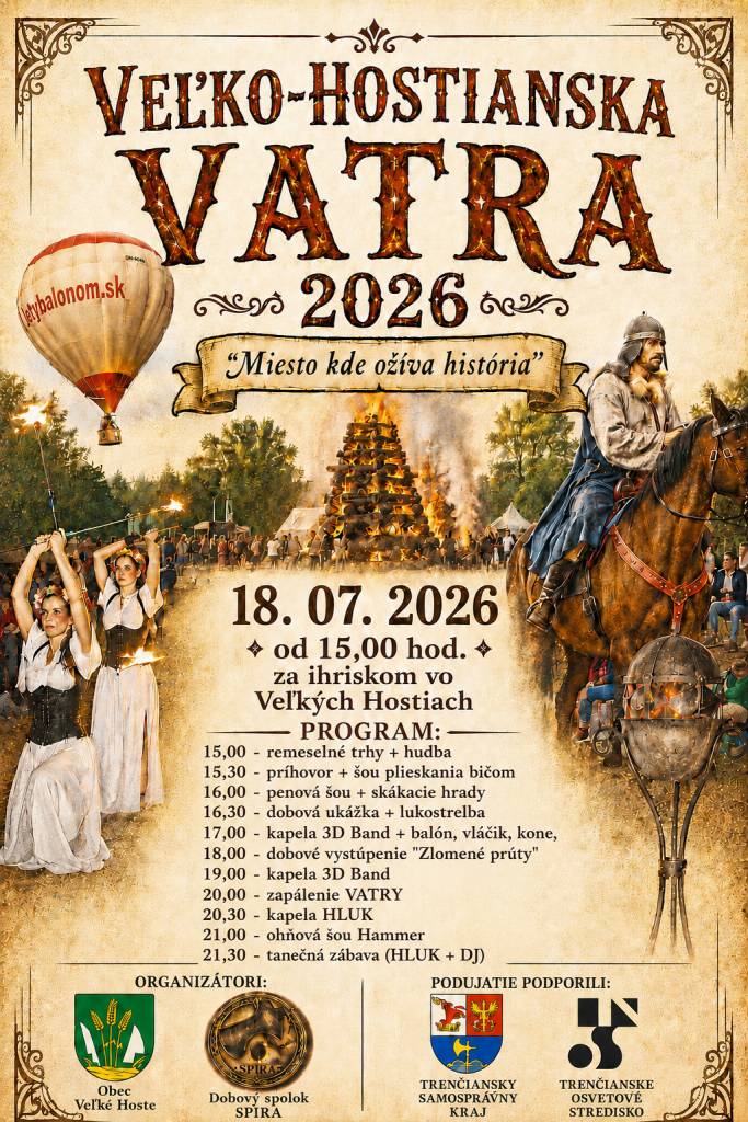 Obec Veľké Hoste pozýva na podujatie Veľko - Hostianska vatra