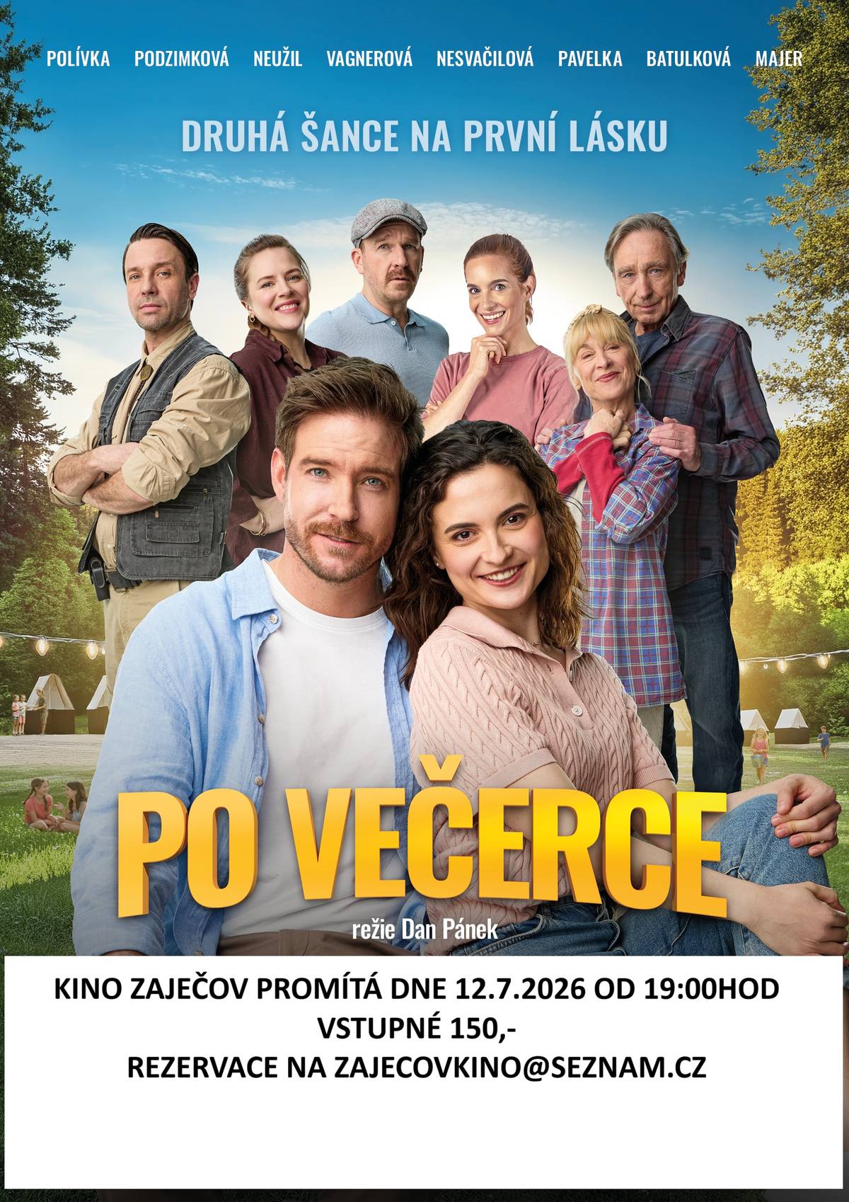 Kino Zaječov všechny srdečně zve na promítání filmu "Po večerce" které proběhne 12.7.2026 od 19 h. Vstupenky je možné rezervovat na zajecovkino@seznam.cz.