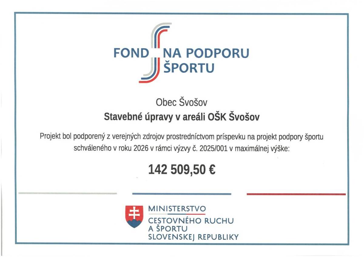 Projekt bol podporený z verejných zdrojov prostredníctvom príspevku na projekt podpory športu v rámci výzvy č.2025/001