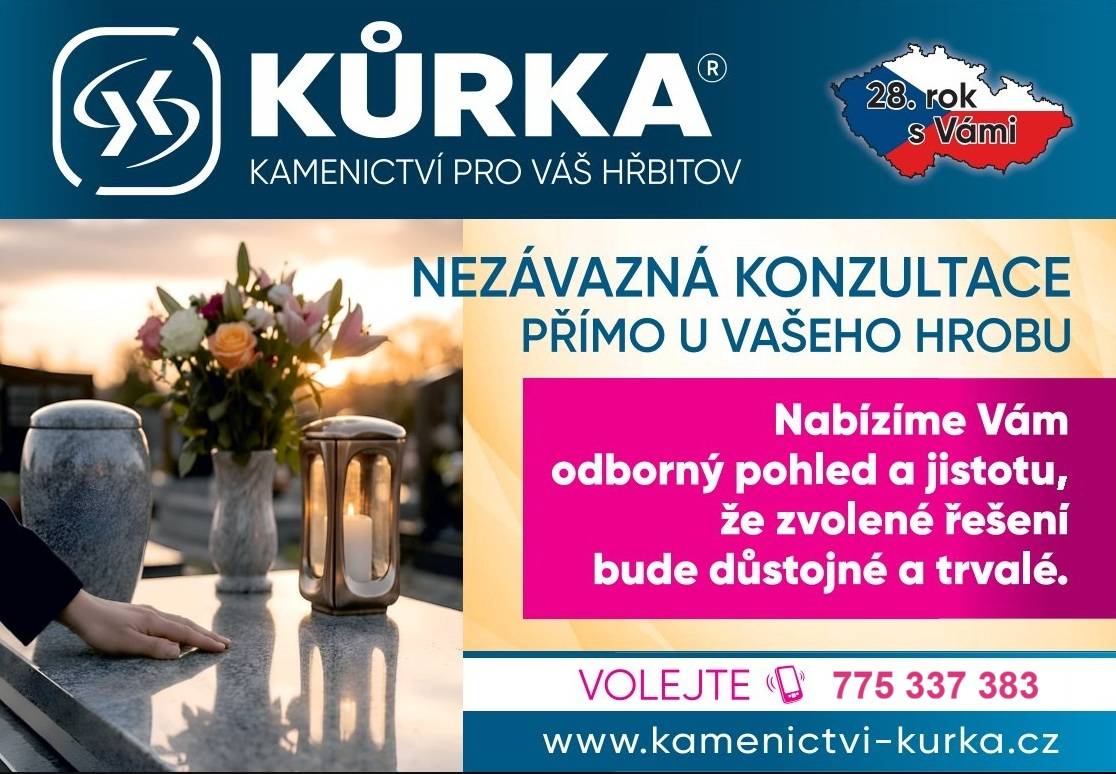 Dne 20.7. v 8.00 - 8.20 hod. bude Kamenictví Kůrka přijímat objednávky přímo na hřbitově v Golčově Jeníkově.    Provádí:  •výroba a montáž - nové žulové hroby  •opravy a rovnání hrobů  •rekonstrukce, zpevnění spojů a stability hrobů    Pokud Vám termín nevyhovuje, volejte: 775 337 383