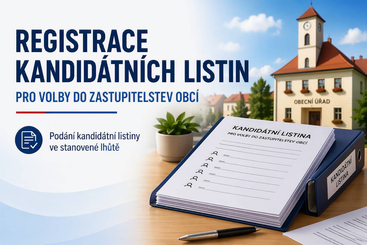 Volební strany mohou podávat kandidátní listiny pro volby do zastupitelstev obcí, které se uskuteční 9. a 10. října 2026 prostřednictvím svého zmocněnce (nezávislý kandidát podává kandidátní listinu sám) na registračním úřadě – Městském úřadě Jindřichův Hradec, Klášterská 135/II, 1. patro, kancelář č. 105, a to každý pracovní den.