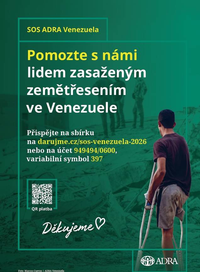 ADRA Česká republika je humanitární a rozvojová organizace, která pomáhá lidem v nouzi v Česku i v zahraničí. Je součástí mezinárodní sítě charitativních organizací ADRA působící ve více než 100 zemích světa. Poskytuje okamžitou pomoc (nejen) při přírodních katastrofách. Aktuálně je vypsána sbírka na pomoc Venezuele, kterou postihlo ničivé zemětřesení.