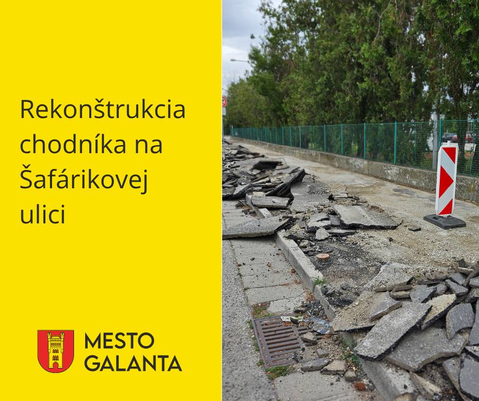 Mesto Galanta pokračuje v systematickej obnove chodníkov s cieľom zvyšovať bezpečnosť a komfort pohybu chodcov vo všetkých častiach mesta.