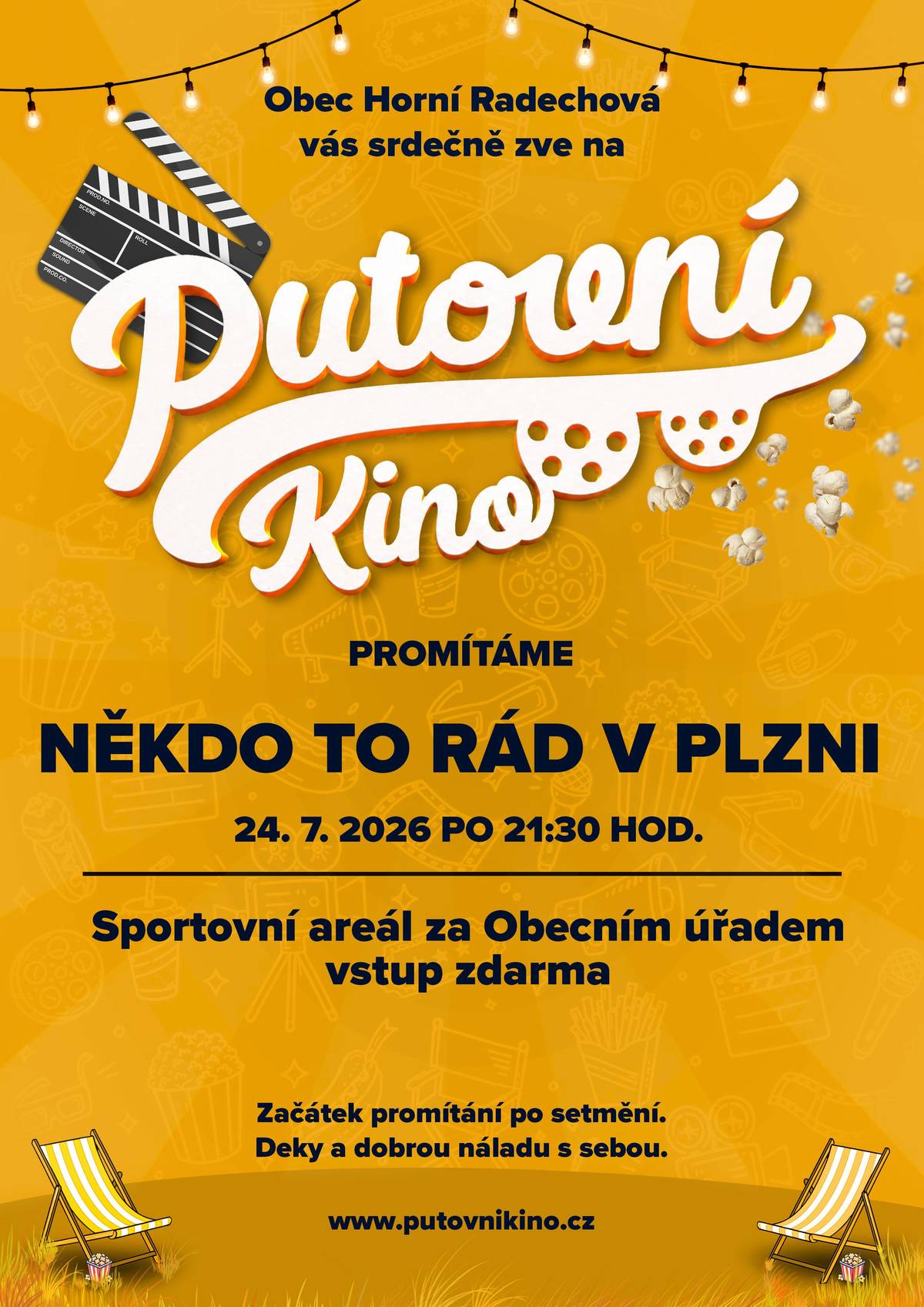 V pátek 24.7.2026 příjede do naši obce putovní kino.