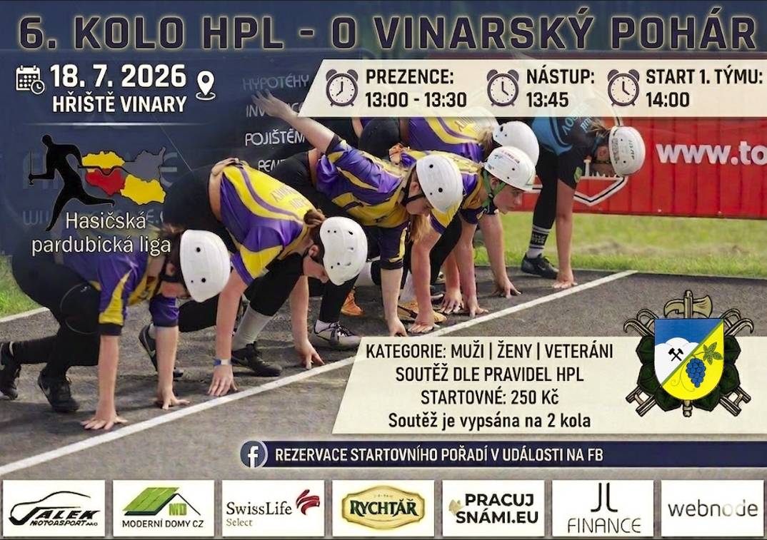 SDH Vinary vás zve na hasičskou soutěž o putovní Vinarský pohár.