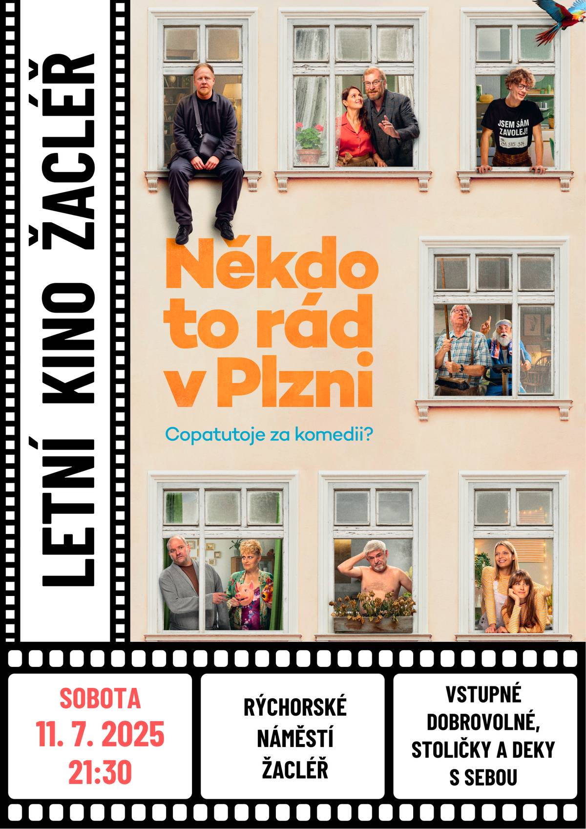 Dnes od 21.30 h na náměstí v Žacléři opět promítání letního kina.  Tentokrát film Někdo to rád v Plzni, česká, hvězdně obsazená komedie režiséra Martina Horského o tom, kolik bláznivých příběhů se může odehrát během jednoho krásného léta v jednom neobyčejném městě.  Vstupné dobrovolné, židličky, deky, lehátka a dobrou náladu s sebou.