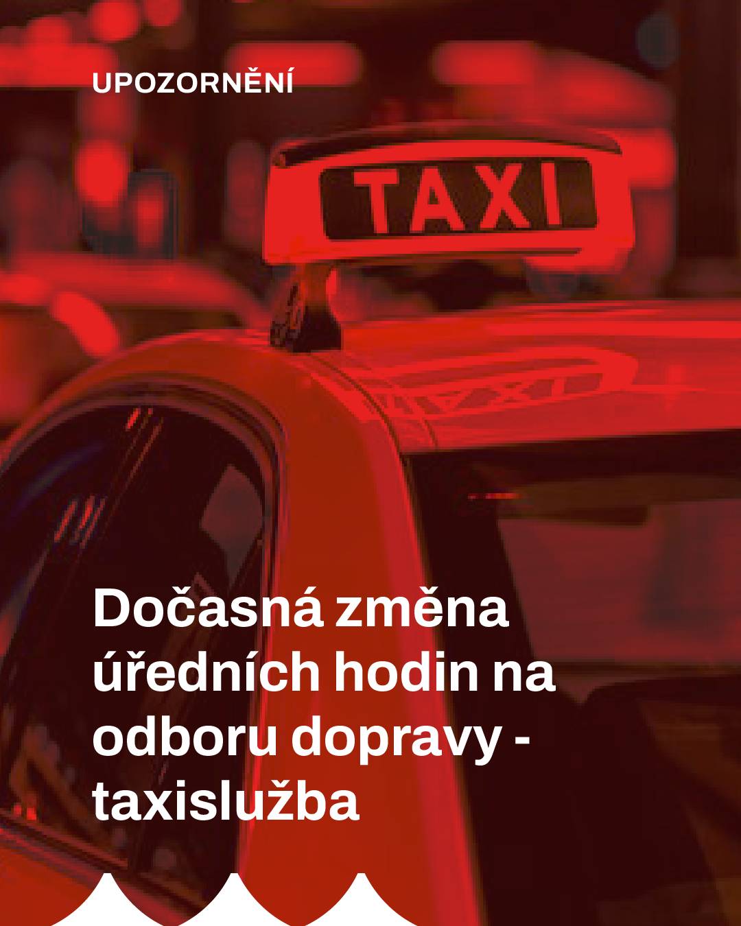 Z organizačních důvodů nebude vyřizována agenda taxislužby v termínu 📅24. - 31. července 2026 📅.       Děkujeme za pochopení.