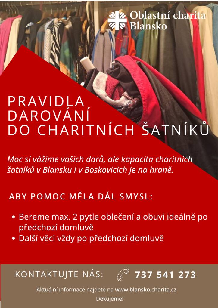 Darování do Charitních šatníků