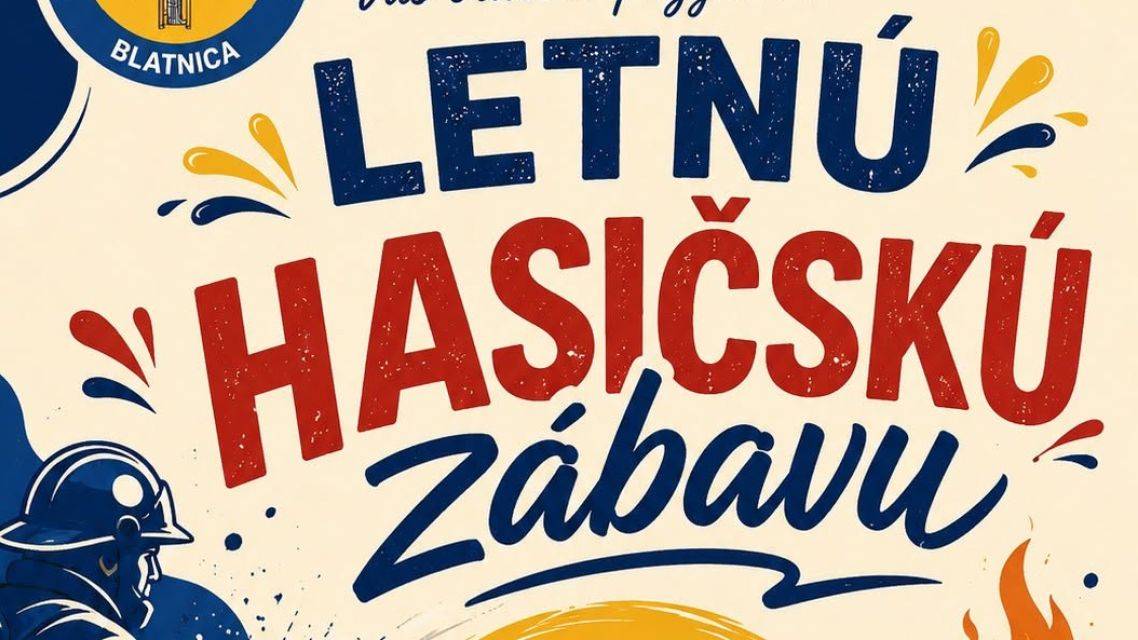 Dobrovoľný hasičský zbor obce Blatnica srdečne pozýva všetkých občanov, návštevníkov i priaznivcov dobrej zábavy na LETNÚ HASIČSKÚ ZÁBAVU, ktorá sa uskutoční v sobotu 18. júla 2026 o 19:00 hod. v areáli Prónayovského kaštieľa v Blatnici. Pre návštevníkov je pripravený bohatý program a občerstvenie:  hudobná skupina RIOS, čapované pivo a kofola, kotlíkový guláš a ďalšie dobroty, tombola s atraktívnymi cenami.  Vstupné je dobrovoľné. Príďte podporiť činnosť Dobrovoľného hasičského zboru obce Blatnica, stretnúť sa s rodinou, priateľmi a susedmi a užiť si príjemný letný večer v dobrej spoločnosti.   Teší sa na Vás DHZ Blatnica!