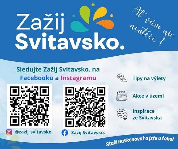 Vážení  občané, zažijte Svitavsko naplno. Načtěte QR kód a otevřete si stránku s tipy na výlety, zajímavými místy a novinkami z našeho regionu.