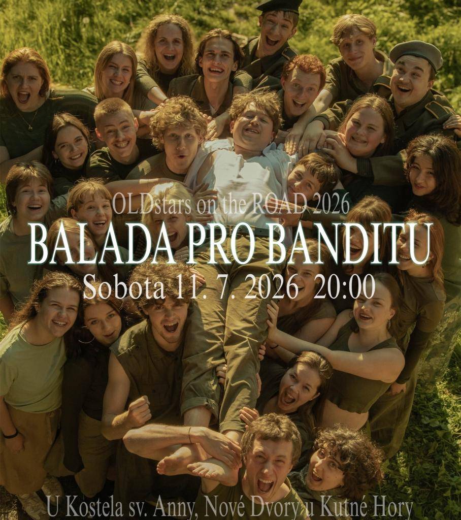 Studentská skupina OLDstars uvede legendární Baladu pro banditu pod širým nebem u kostela sv. Anny v Nových Dvorech v sobotu 11. července. Na toto zítřejší představení je již plně vyprodáno!! Dnes proběhne generálka od 20:00, na kterou je vstup pouze pro občany Nových Dvorů, a to zcela zdarma.