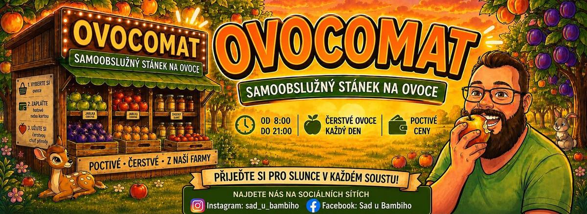 Stánek najdete před budovou obecního úřadu Lhota.  Dnes v nabídce: borůvky, rajčata, okurky, brambory.  Platba možná hotově nebo QR kódem.