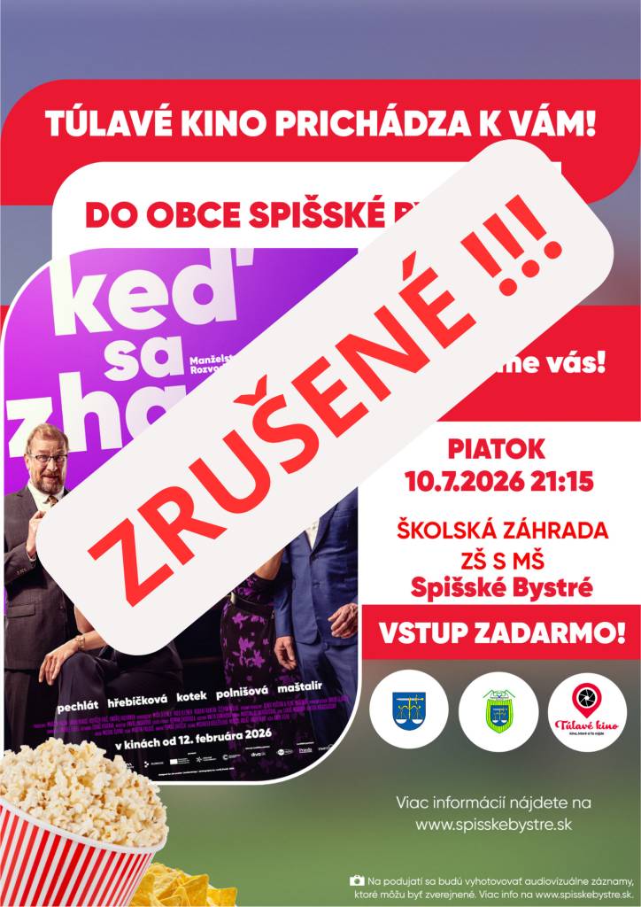 Dnešné premietanie filmu Túlavého kina sa žiaľ NEUSKUTOČNÍ