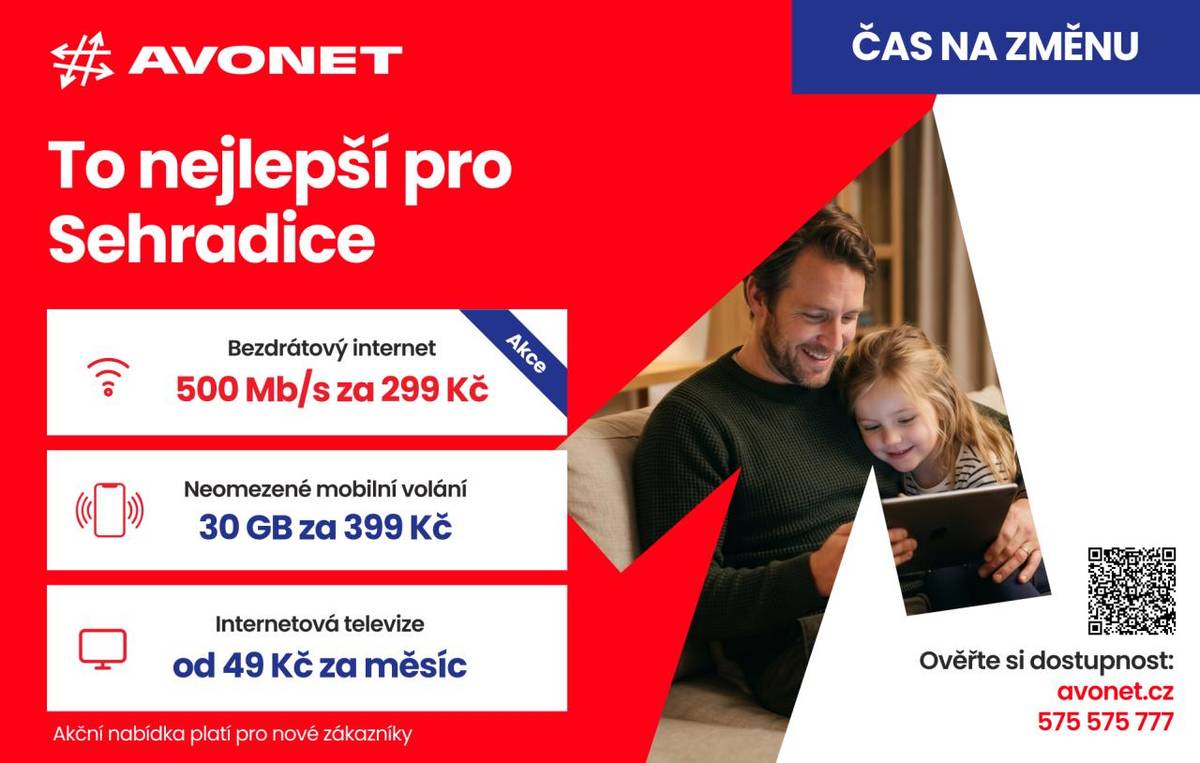 AVONET přináší do Sehradic rychlý a spolehlivý bezdrátový internet s rychlostí optiky.