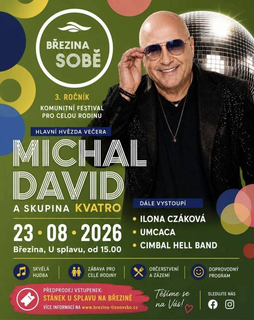 Další ročník festivalu v rámci programu Obce SOBĚ.  KDY: 23.8.2026 od 15:00 hodin  KDE: Březina, areál U splavu