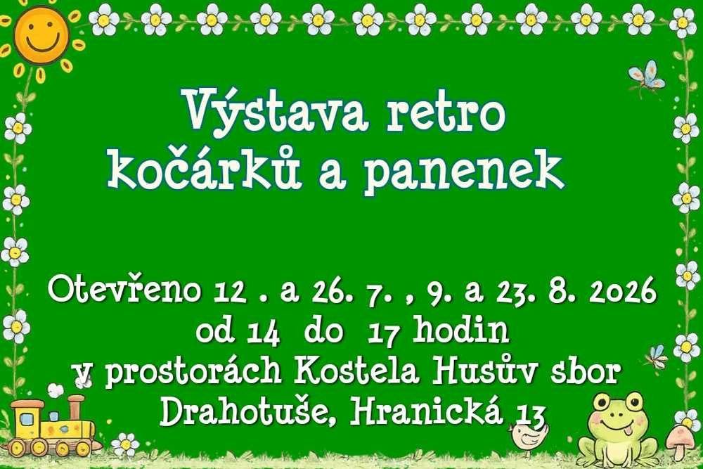 🧸 Vraťte se s námi do dětství… Už dnes máte první příležitost navštívit Výstavu retro kočárků a panenek v Drahotuších. Pokud to dnes nestihnete, nezoufejte – výstava bude otevřena ještě ve třech dalších vybraných termínech. Vzpomínáte na panenku, kterou jste nosili všude s sebou? Nebo na kočárek, ve kterém jste vozili své děti či sourozence? Přijďte si připomenout dobu, kdy hračky měly své kouzlo a každá z nich vyprávěla svůj vlastní příběh. 📅 Otevřeno: dnes 12. 7., dále 26. 7., 9. 8. a 23. 8. 2026 🕑 14:00–17:00 📍 Kostel Husův sbor, Drahotuše (Hranická 13) Přijďte si zavzpomínat, načerpat příjemnou atmosféru a třeba ukázat dětem či vnoučatům, s čím si hrály předchozí generace. 🌼