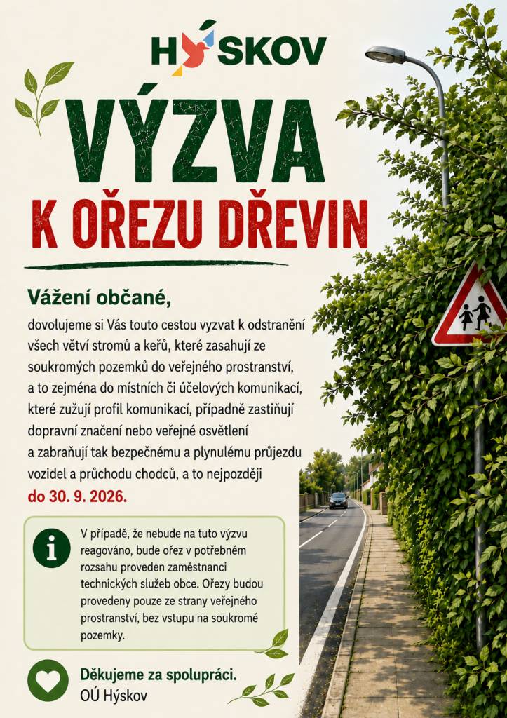 Výzva k ořezu dřevi
