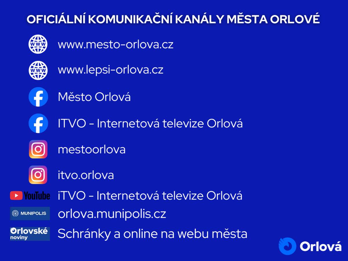 V poslední době se na město stále častěji obracejí občané s žádostmi o fotografie, články či další materiály zveřejněné na zpravodajském portálu eOrlová.cz. Rádi bychom proto upřesnili, že eOrlová.cz není oficiálním komunikačním ani zpravodajským kanálem města Orlové a není provozován městem.  Oficiální informace město zveřejň...