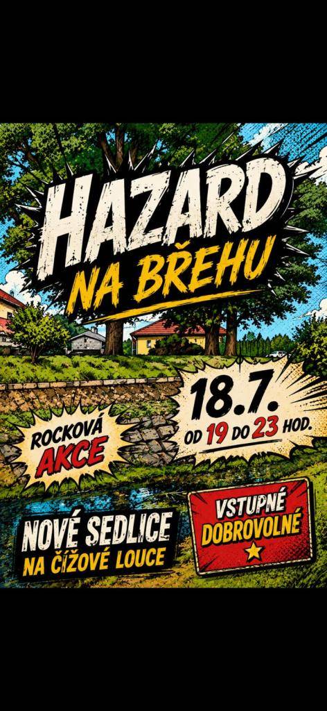 Pozvánka na rockový večer s kapelou Hazard...