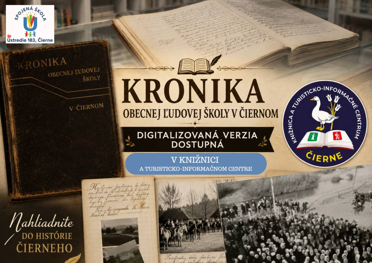 Kronika Obecnej ľudovej školy v Čiernom je zdigitalizovaná.