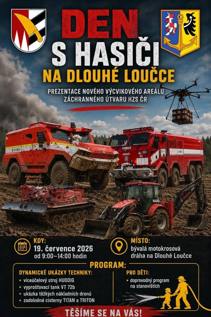 Dne 19. července 2026 od 9:00 do 14:00 hodin se na bývalé motokrosové dráze na Dlouhé Loučce koná akce, během které budou k vidění zajímavé technické prezentace. Na programu je ukázka víceúčelového stroje HUDDIG, vyprošťovacího tanku VT 72b a těžkých nákladních dronů.