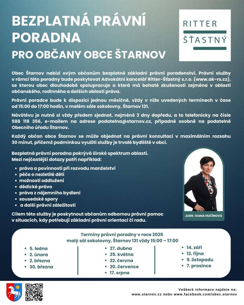 Bezplatná právní poradna pro občany Štarnova