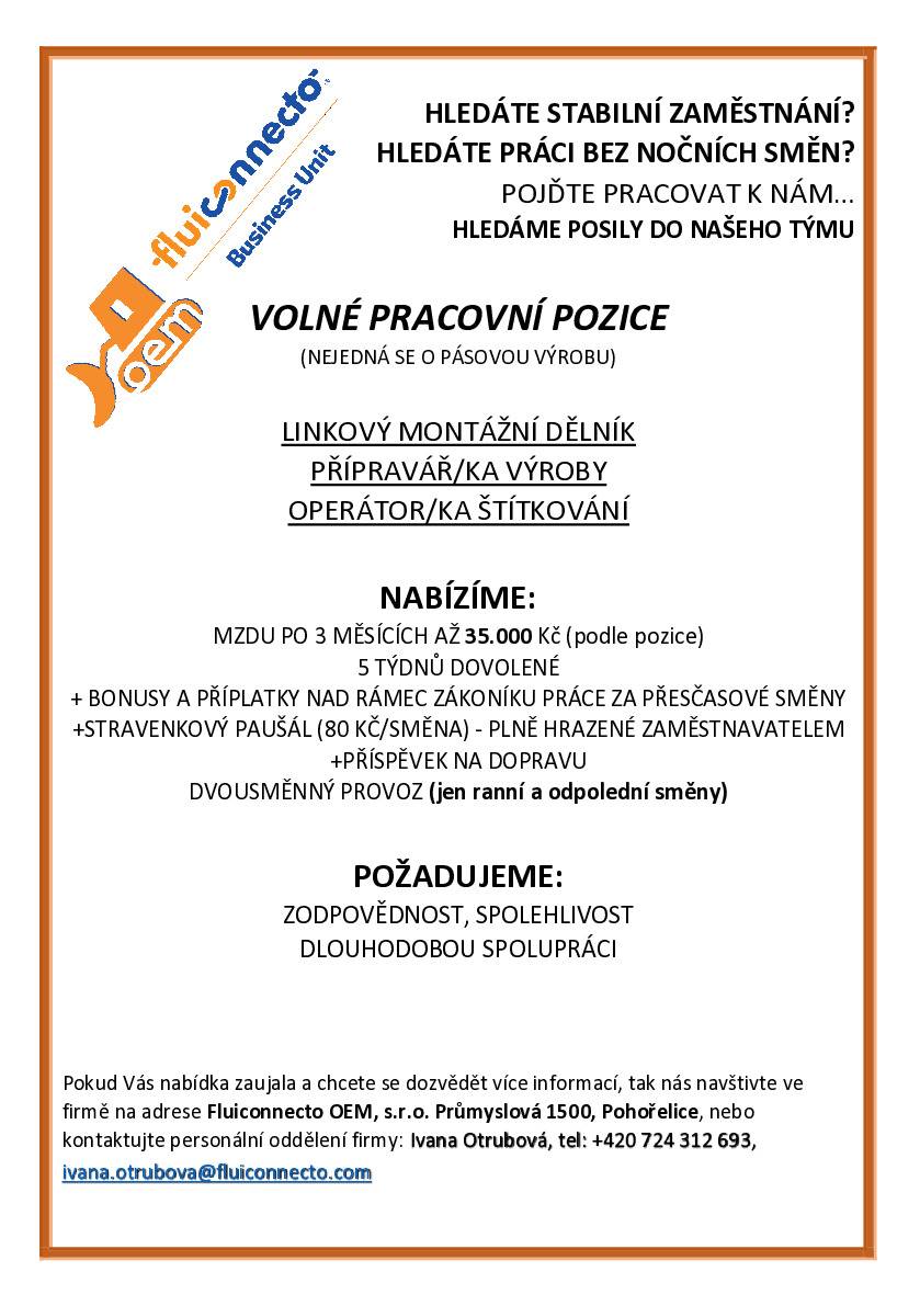 Volné pracovní pozice.