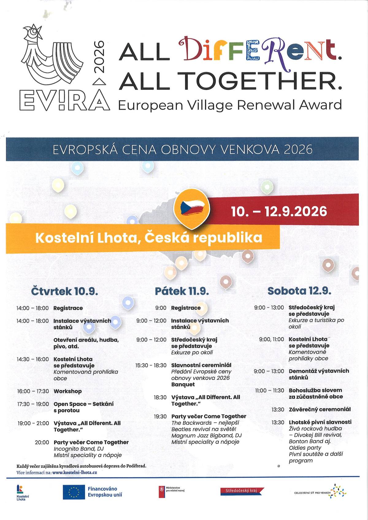Vážení občané, obec Vacov Vás srdečně zve na předávání Evropské ceny obnovy venkova 2026, které se uskuteční v Kostelní Lhotě. Na slavnostní ceremoniál, který proběhne v pátek 11. září 2026, zajišťuje a hradí obec společnou autobusovou dopravu. Máte-li zájem se této významné události zúčastnit, přihlaste se nejpozději do 10. srpna 2026:  e-mailem: mistostarostka@vacov.cz telefonicky: 388 431 180 (kancelář OÚ Vacov)  Budeme rádi, když společně podpoříme naši obec při této výjimečné příležitosti.