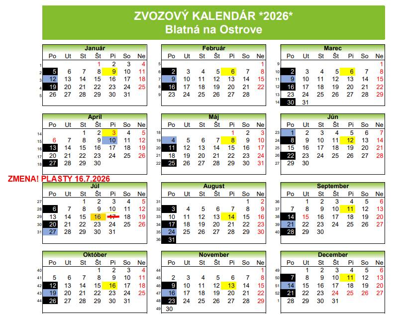 amiesto piatku sa odváža vo štvrtok, POOBEDE