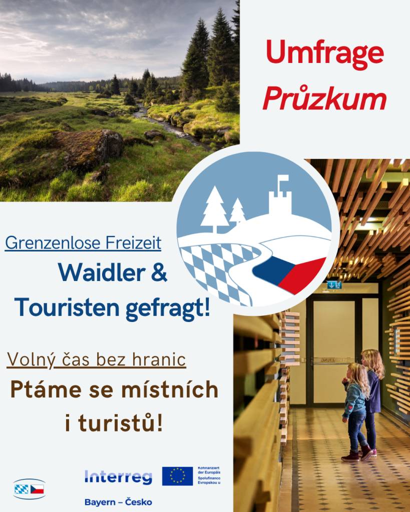 Již podruhé máte možnost zapojit se do průzkumu, který pořádá východní region Bavorska ARBERLAND. Ten má za cíl zlepšit nabídku volnočasových aktivit v tomto příhraničním regionu sousedícím s tím naším. Aby bylo ještě zřetelnější, že je dotazník určen jak turistům, tak místním, je nyní rozdělen.