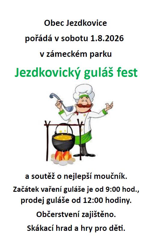 Jezdkovický gulášfest bude začínat již ve 12:00 hodin!!!