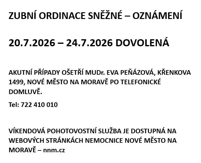 20.7.2026 – 24.7.2026 dovolená