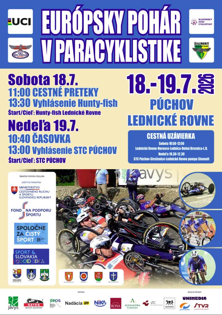 Vážení spoluobčania,  v dňoch 18. – 19. júla sa v našom regióne uskutoční Európsky pohár v paracyklistike. Keďže trasa nedeľňajšej časovky vedie cez našu obec, upozorňujeme vás na úplnú uzávierku cesty II. triedy č. 507.
