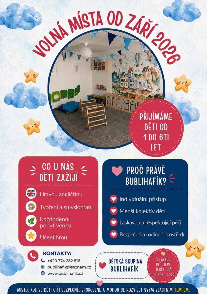 Nabídky dětské skupiny od září 2026.