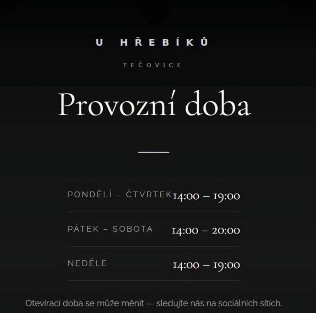 Upozorňujeme na drobnou změnu provozní doby.