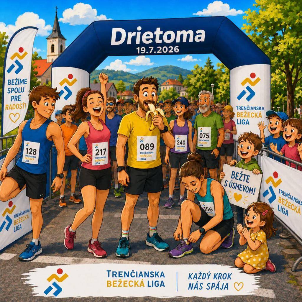 5.kolo Trenčianskej bežeckej ligy sa koná v Drietome v nedeľu 19.7.2026 so štartom o 10:00 pri multifunkčnom ihrisku v areáli základnej školy.   Prezentácia od 9:00 hod.  Detský beh po 9:30 hod, pre každé dieťa, ktoré dobehne do cieľa, je pripravený malý darček.
