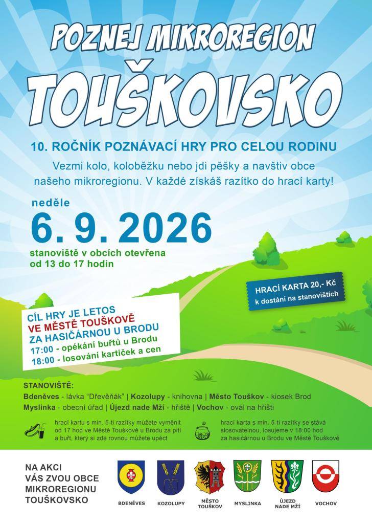 10. ročník poznávací hry pro celou rodinu    KDY: neděle 6. 9. 2026  stanoviště v obcích otevřena od 13 do 17 hodi