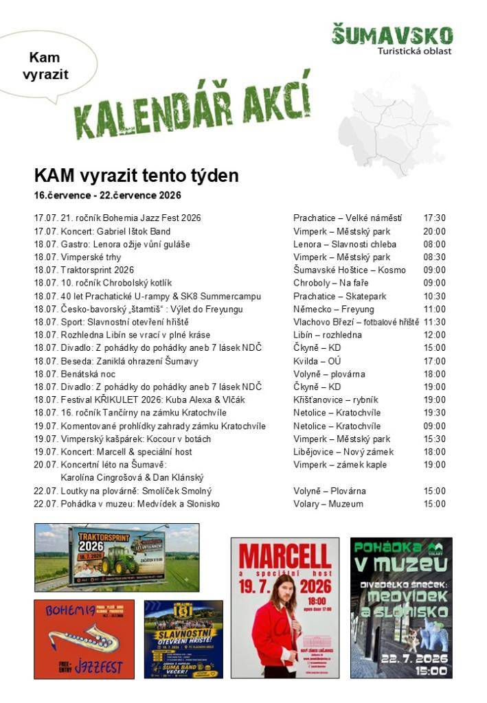 Kalendář akcí pro 29. týden 2026