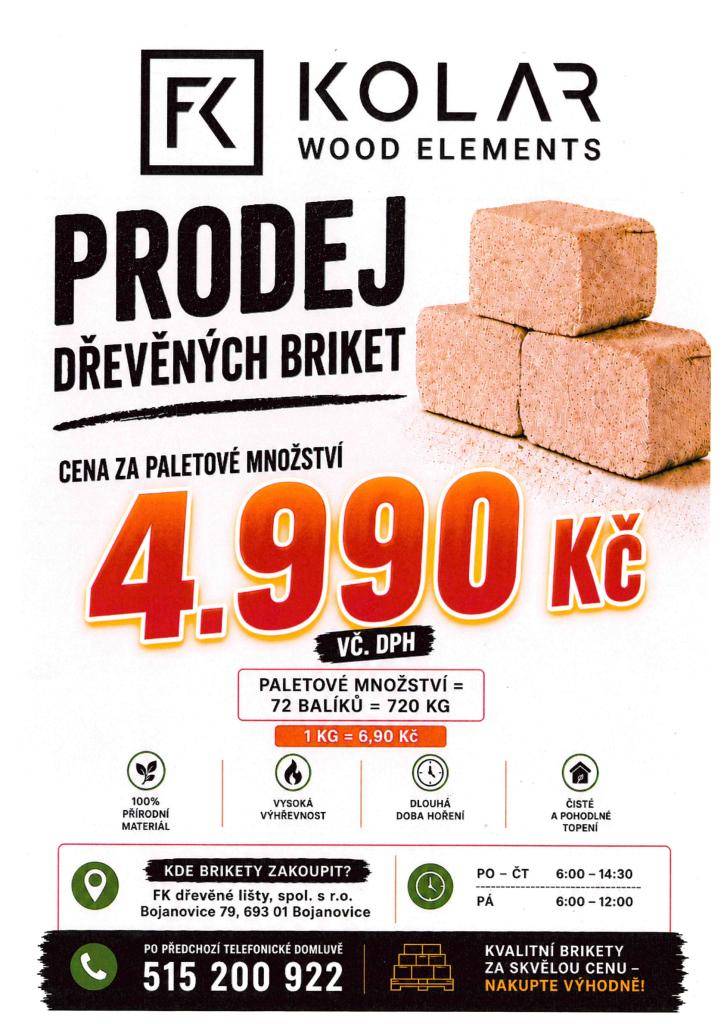 Prodej dřevěných briket