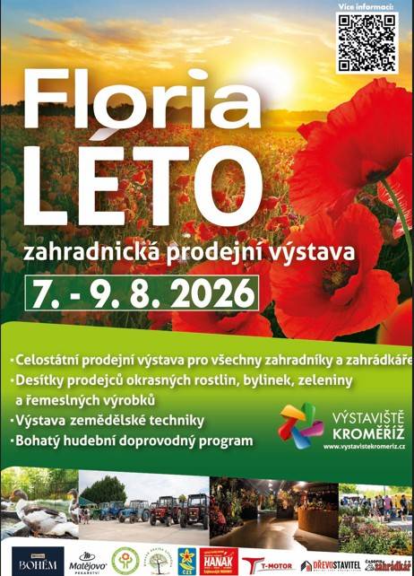 Pozvánka na zahradnickou prodejní výstavu  Kdy: 7. - 9.8.2026  Kde: Výstaviště Kroměříž