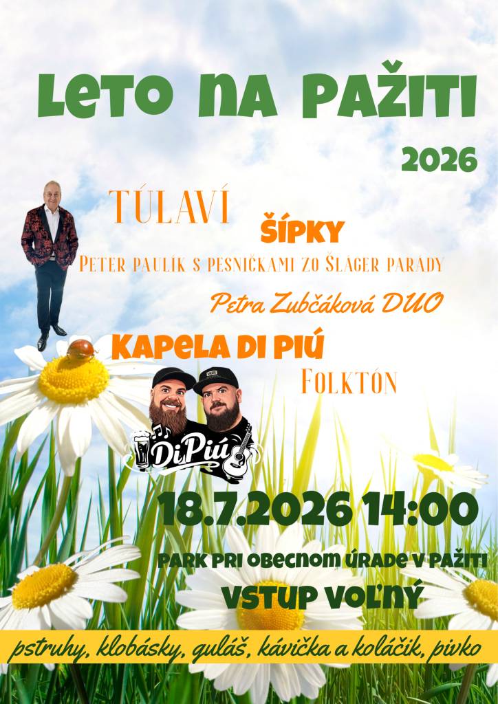 Tešíme sa na Vás pri Obecnom úrade!  18.07.2026 od 14.00 hod.