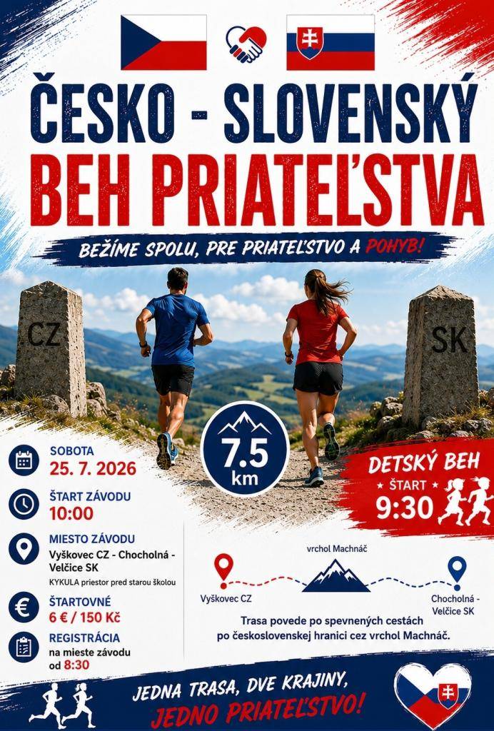 Občianske združenie DIVO pozýva na ČESKO-SLOVENSKÝ BEH PRIATEĽSTVA, ktorý sa uskutoční 25. júla 2026.