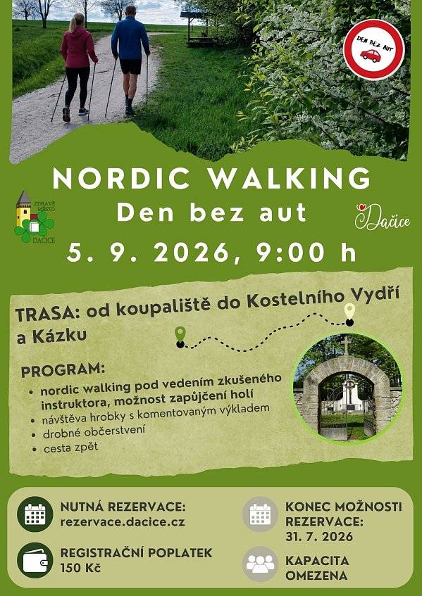 Přijďte si užít Nordic walking v sobotu 5.9.2026.