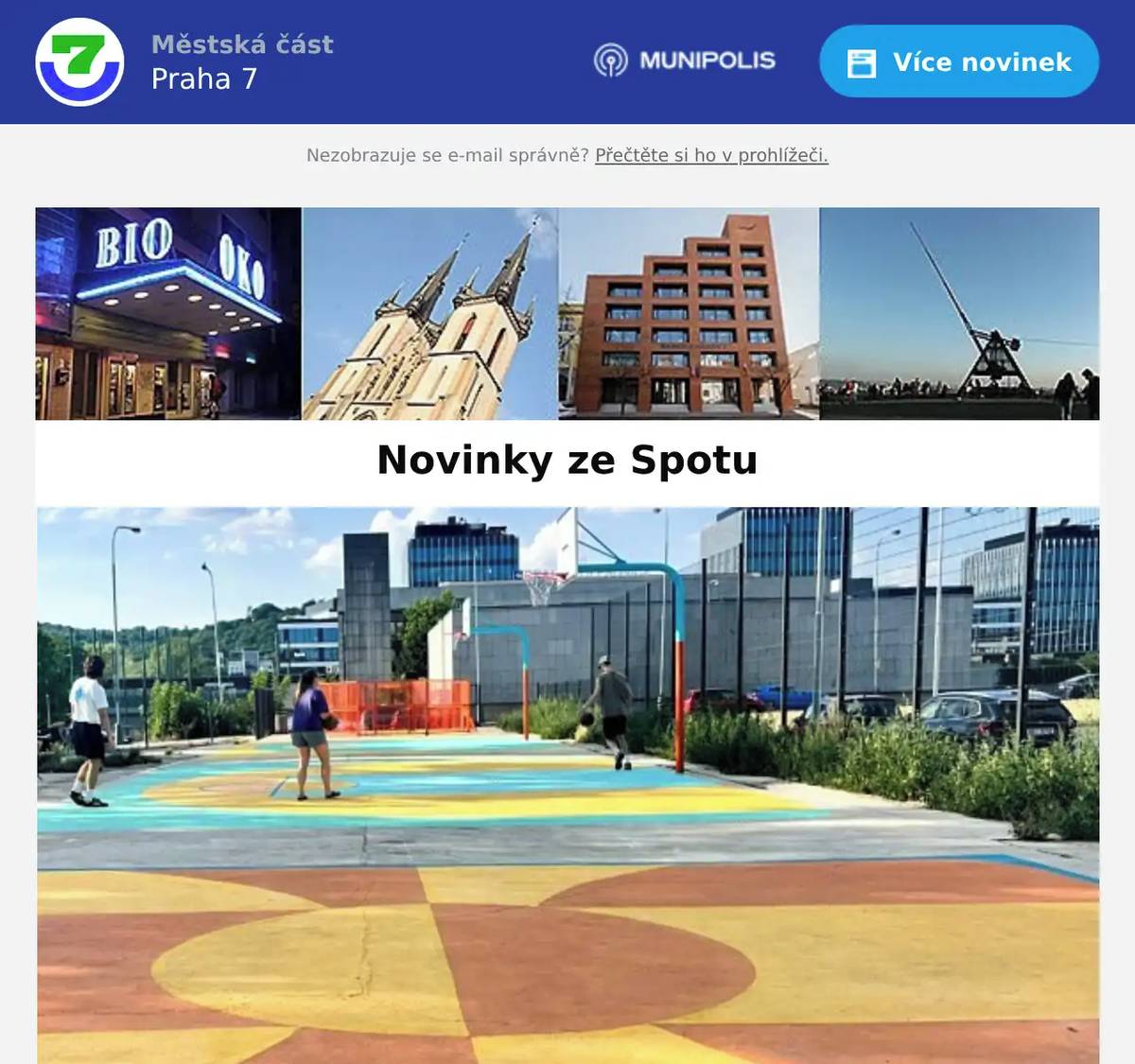 Multifunkční prostor pro malé i velké návštěvníky Spot Holešovice je v předběžném režimu přístupný veřejnosti. Najdete ho jen pár metrů od stanice metra Nádraží Holešovice, mezi ulicemi Plynární a Vrbenského.   Kromě dobrodružného hřiště, které jsme otevřeli v červnu, jsou již nyní k dispozici i sportoviště a další prvky. Vyzkoušet si můžete hřiště s basketbalovými koši, fotbalovou arénu, U-rampu, trampolínu či pingpongový stůl. V průběhu léta budeme prostor ještě vylepšovat a doplňovat například o workoutovou sestavu nebo piknikové stoly. Spot Holešovice je přes prázdniny otevřený každý den od 8 do 21 hodin. Dobrodružné hřiště je společně s lektory k dispozici denně kromě pondělí od 14 do 19 hodin. Přejeme mnoho krásných sportovních a herních zážitků.