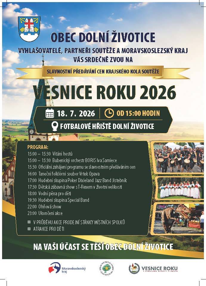 Akce proběhne 18. 7. 2026 od 15 hodin na fotbalovém hřišti v Dolních Životicích.