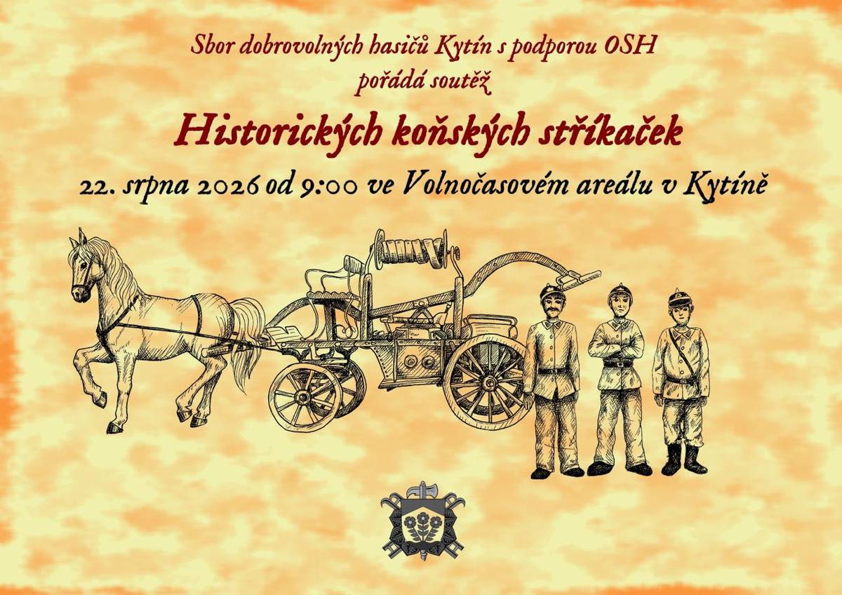 Zveme Vás závod historických koňských stříkaček.  Těšíme se na Vás.