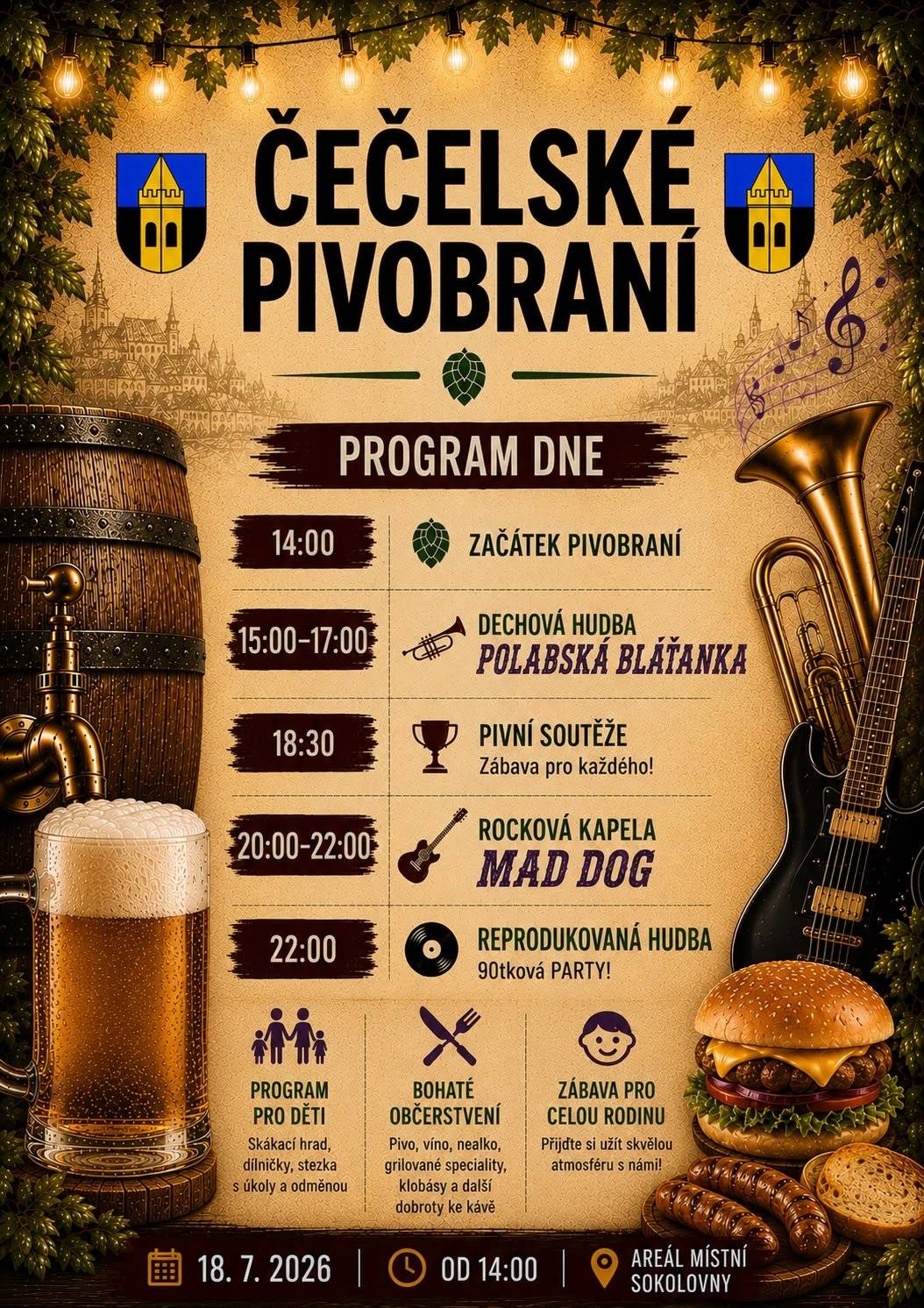 ČEČELSKÉ PIVOBRANÍ - SOBOTA 18.7.2026 OD 14:00
