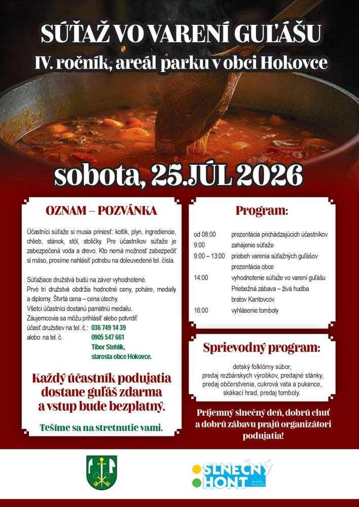 Sobota 25. 07. 2026 - Pozvánka