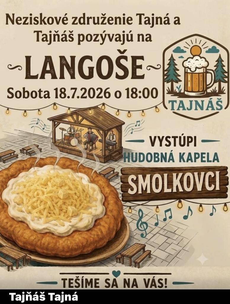 Príď na fajnové langoše s pivkom a roztancuj sa pri hudobnej skupine SMOLKOVCI.