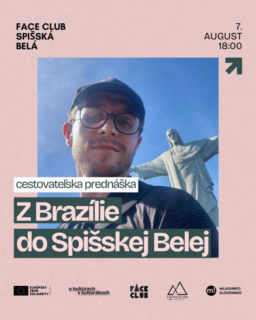 FACE CLUB vás pozýva na ďalšiu cestovateľskú prednášku, ktorá tentokrát predstaví Brazíliu očami človeka, ktorý ju pozná z vlastnej skúsenosti. Hosťom večera bude Šimon, dobrovoľník programu Európsky zbor solidarity, ktorý...